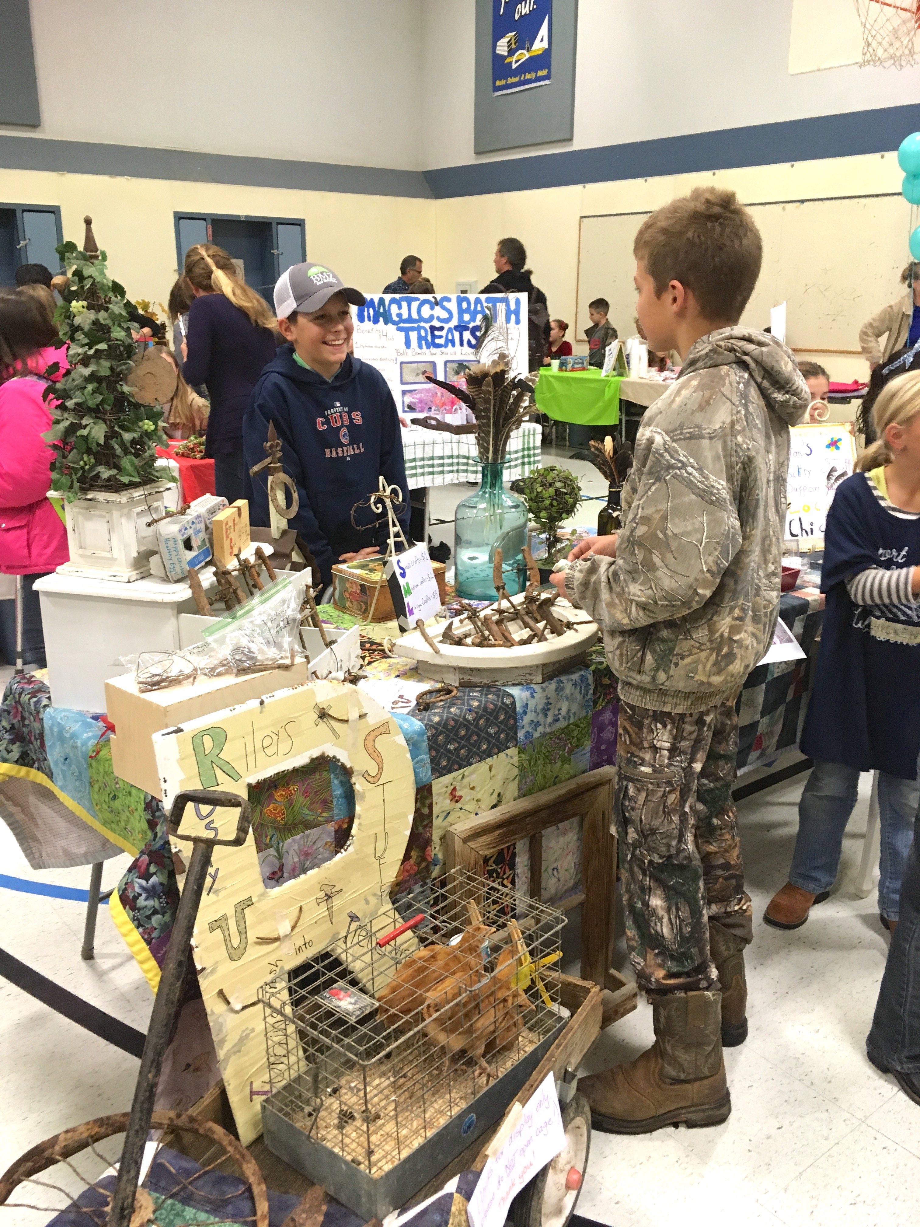 Students at a project expo